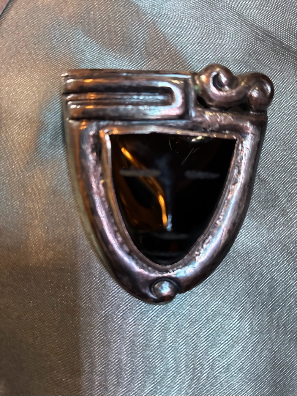 Silver-Tone Black Shield Lapel Pin - Men's Accessory